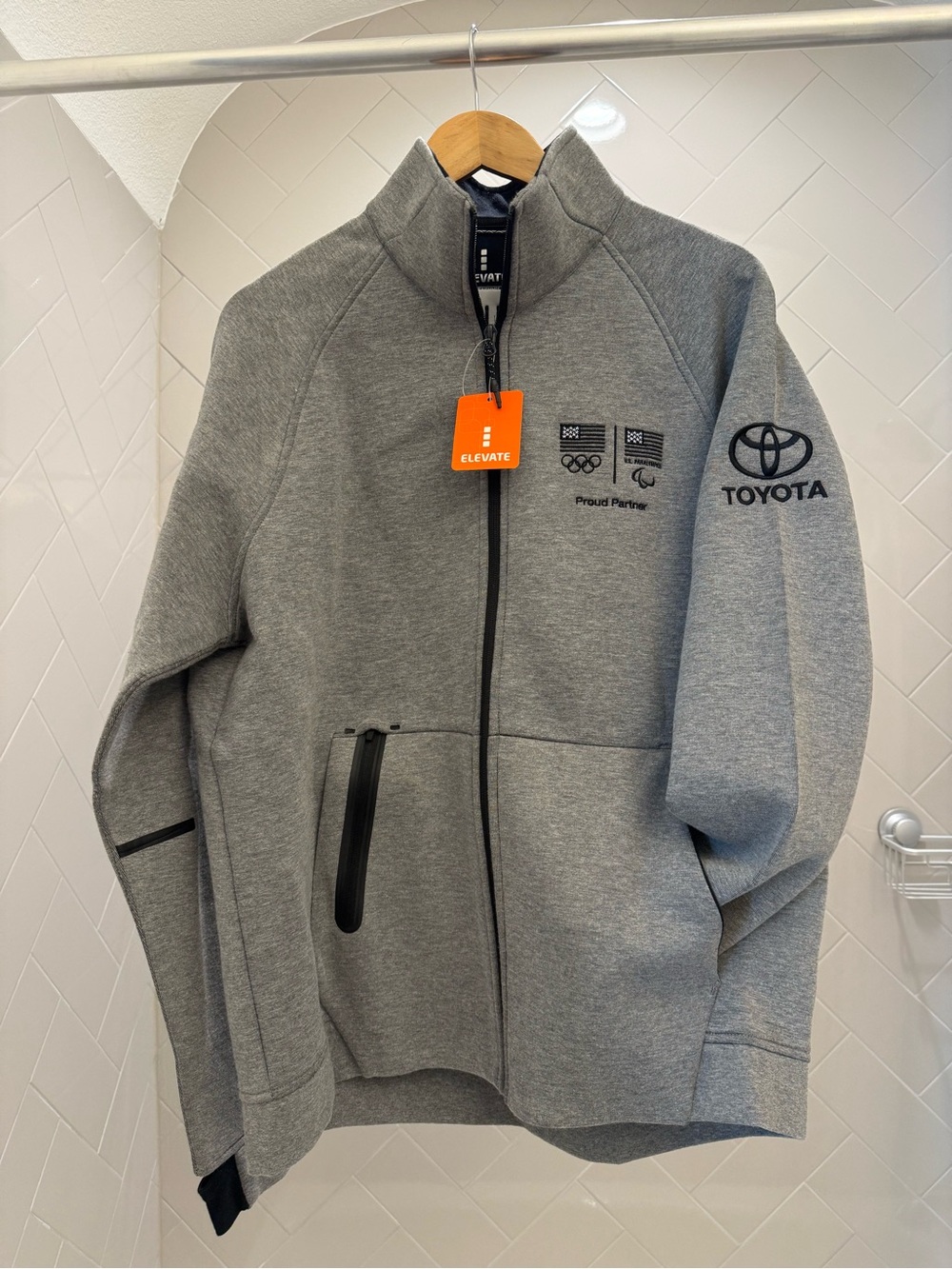 Elevate Grey Team USA Olympic Zip Jacket - NWT